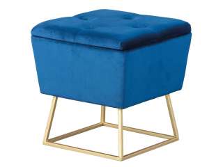 Hocker Surin Samt Blau ¦ blau Polstermöbel > Hocker - Höffner