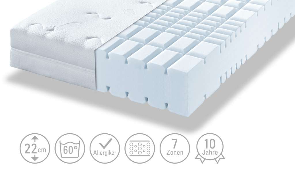 Kaltschaum-Matratze  HighLine KS 22 ¦ weiß Matratzen & Zubehör > Matratzen-Arten > Kaltschaum-Matratzen - Höffner