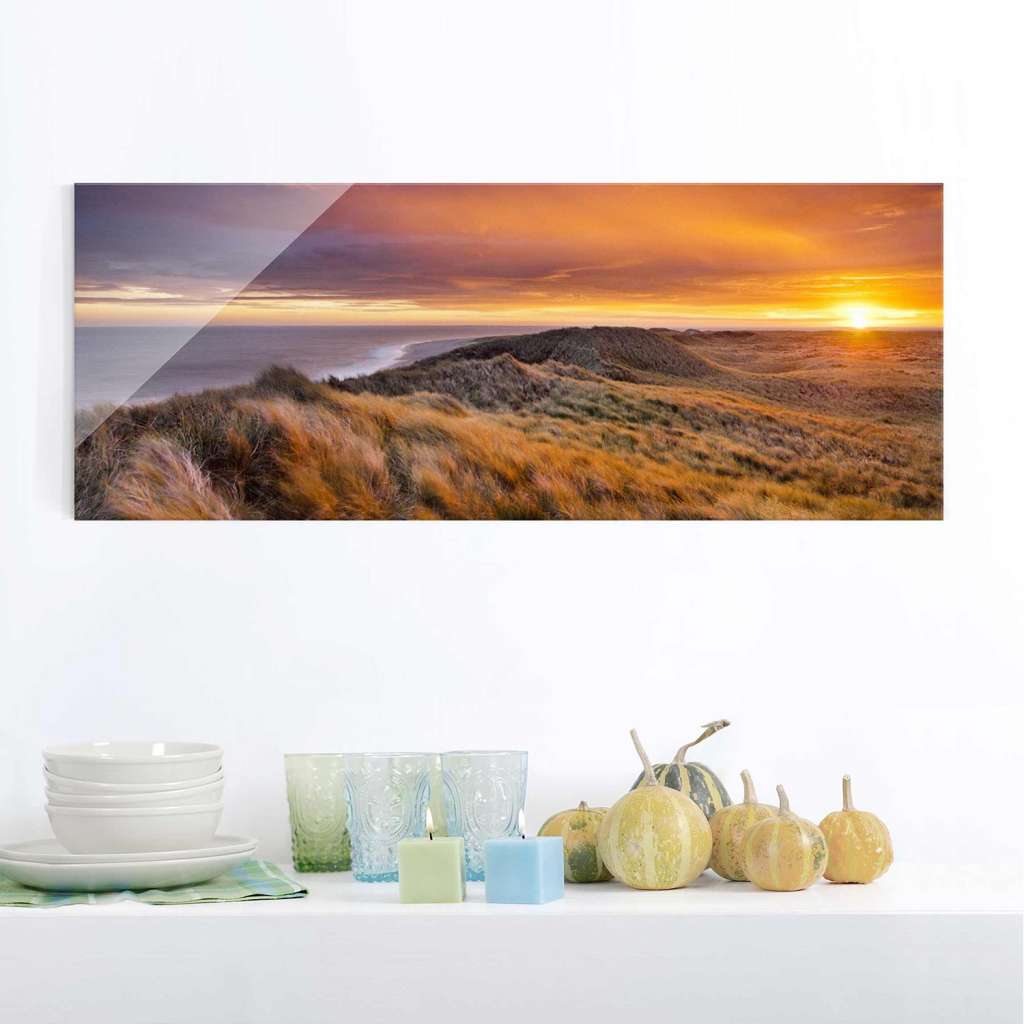home24 Glasbild Sonnenaufgang am Strand