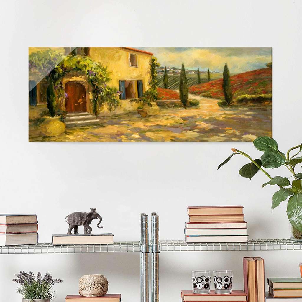 home24 Glasbild Italienische Landschaft