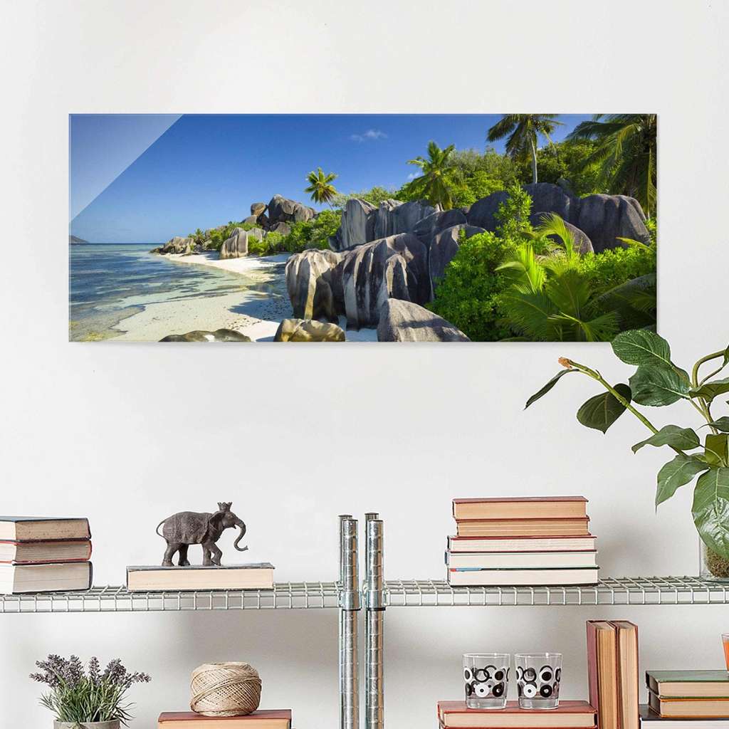 home24 Glasbild Traumstrand Seychellen
