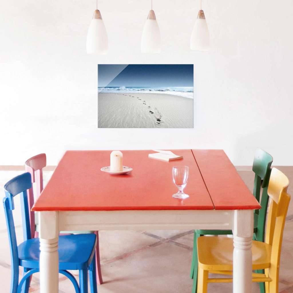 home24 Glasbild Spuren im Sand