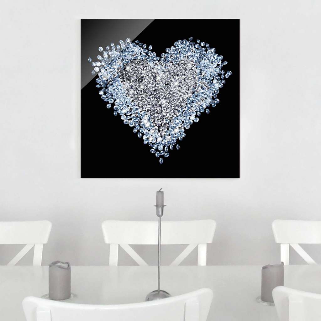 home24 Glasbild Diamant Herz