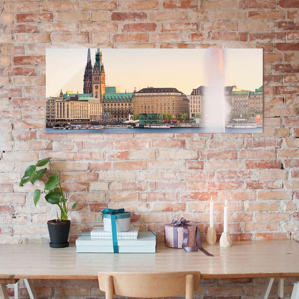 home24 Glasbild Hamburger Alster