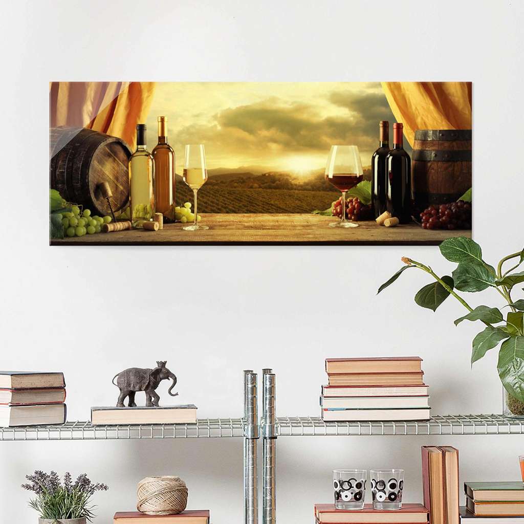 home24 Glasbild Wein mit Ausblick