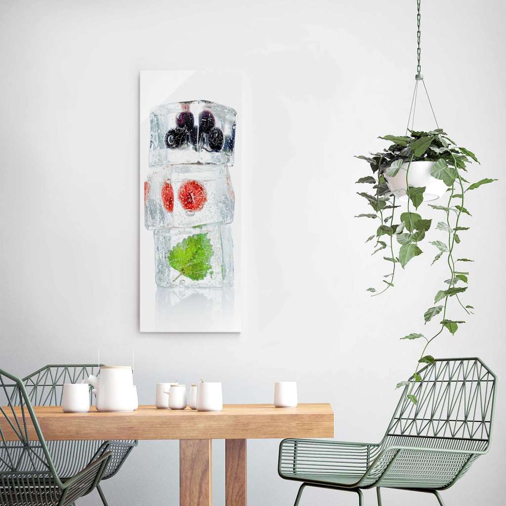 home24 Glasbild Himbeere Melisse & Blaubeeren