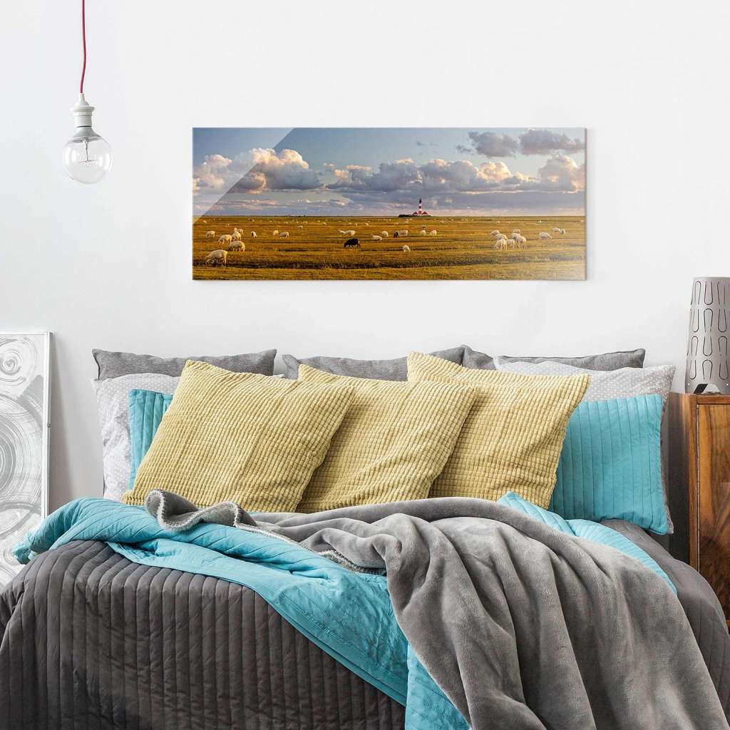 home24 Glasbild Nordsee Leuchtturm