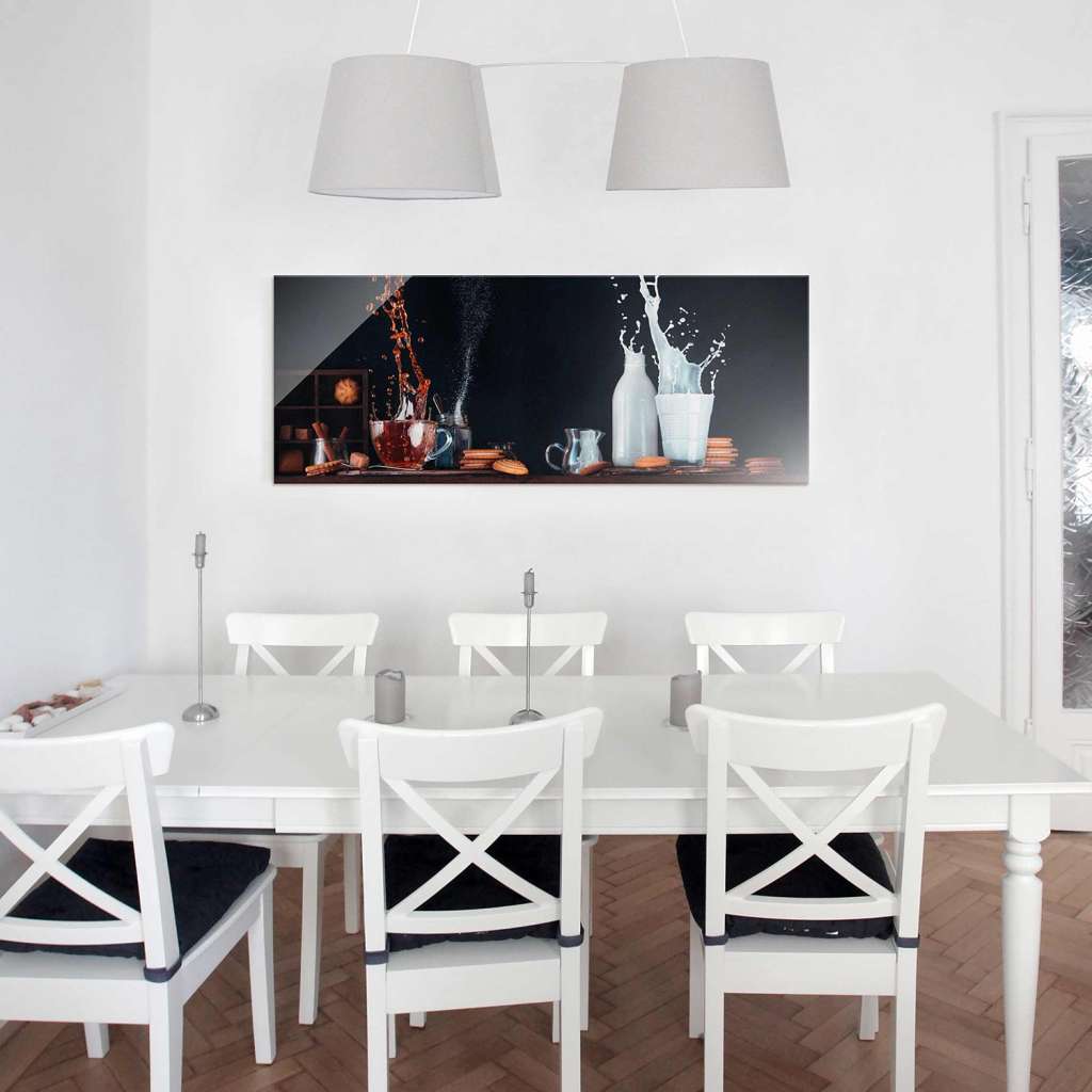 home24 Glasbild Milch und Tee Komposition