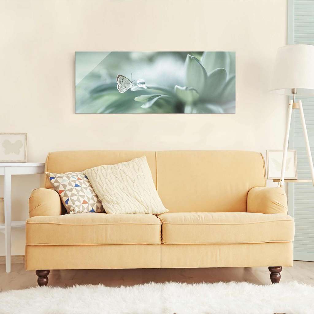 home24 Glasbild Schmetterling und Tautropfen