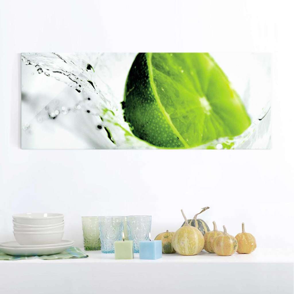home24 Glasbild Splash Lime