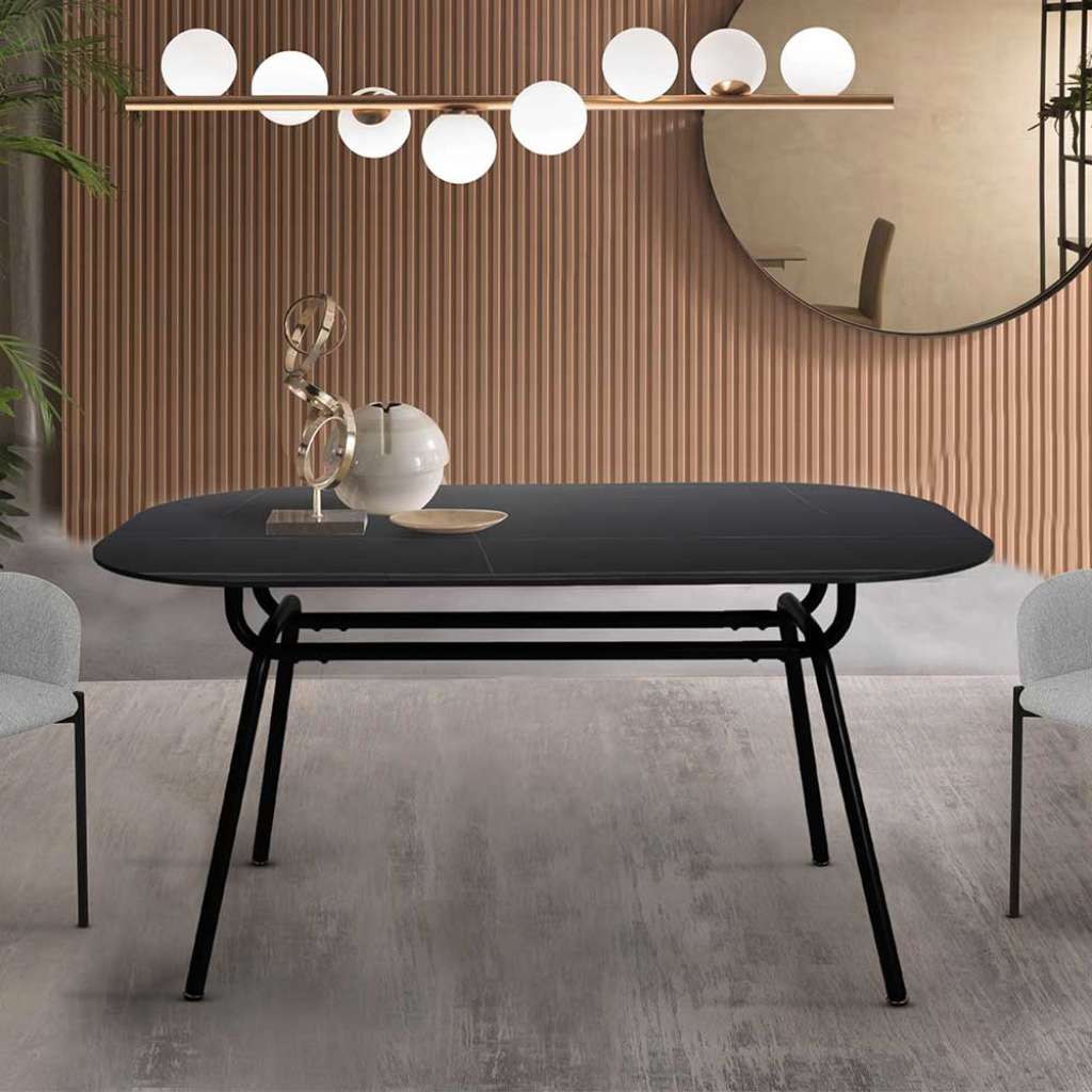 Esszimmer Tisch modern mit Steinplatte ovale Form