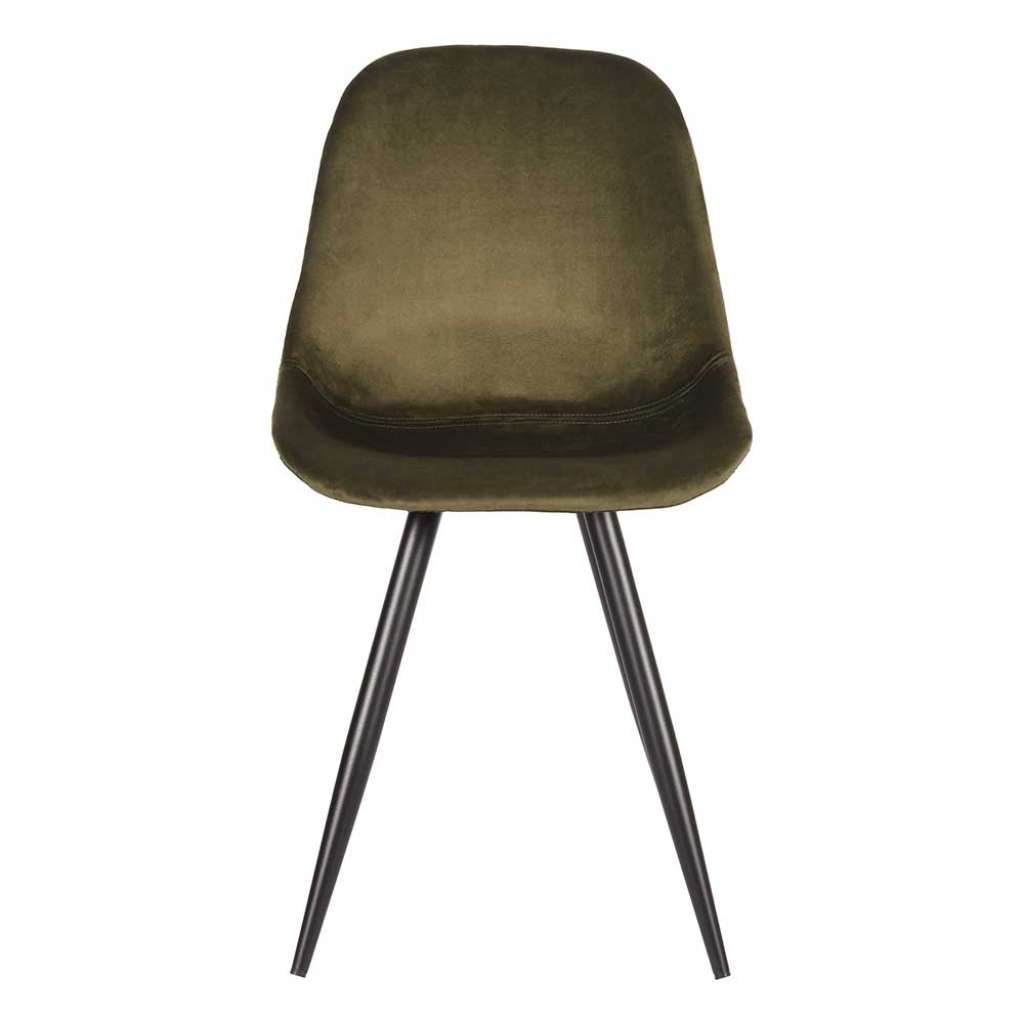 Samtstuhl mit Schalensitz Oliv Grün und Schwarz