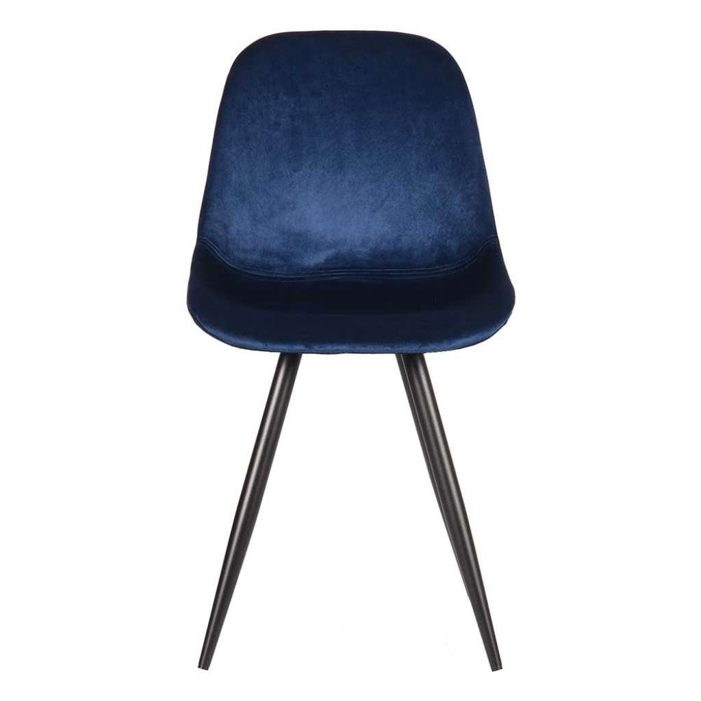 Blauer Samtstuhl Schalensitz Skandi Design