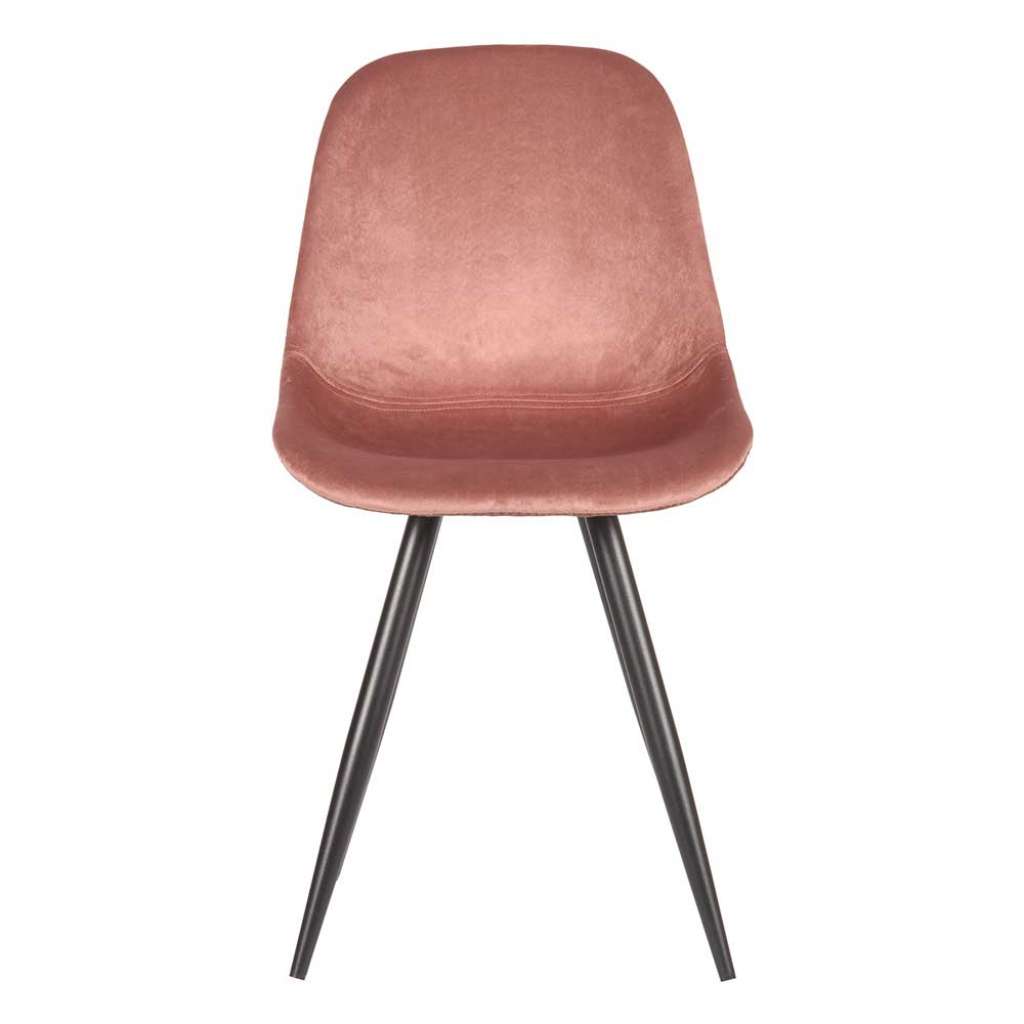 Polsterstuhl Rosa im Skandi Design Samt Bezug
