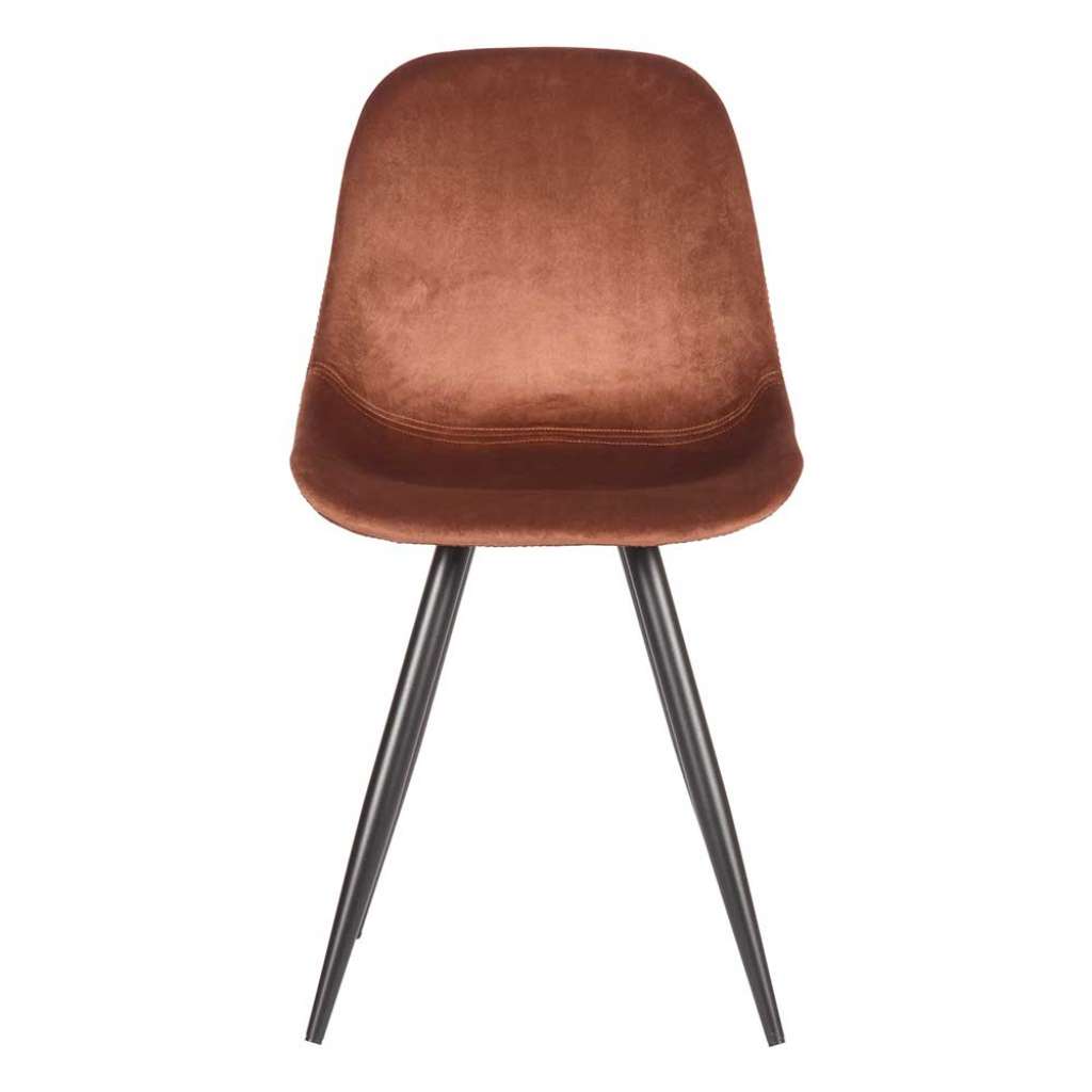 Samt Schalenstuhl in Rostfarben 49 cm Sitzhöhe