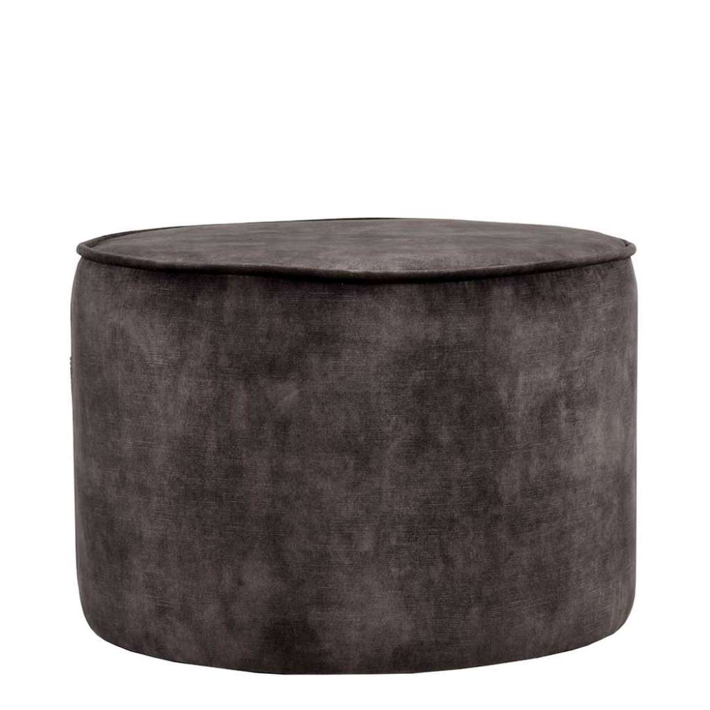 Couchhocker in Anthrazit Velours Bezug