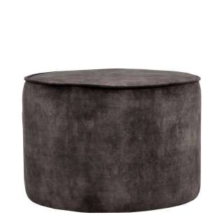 Couchhocker in Anthrazit Velours Bezug