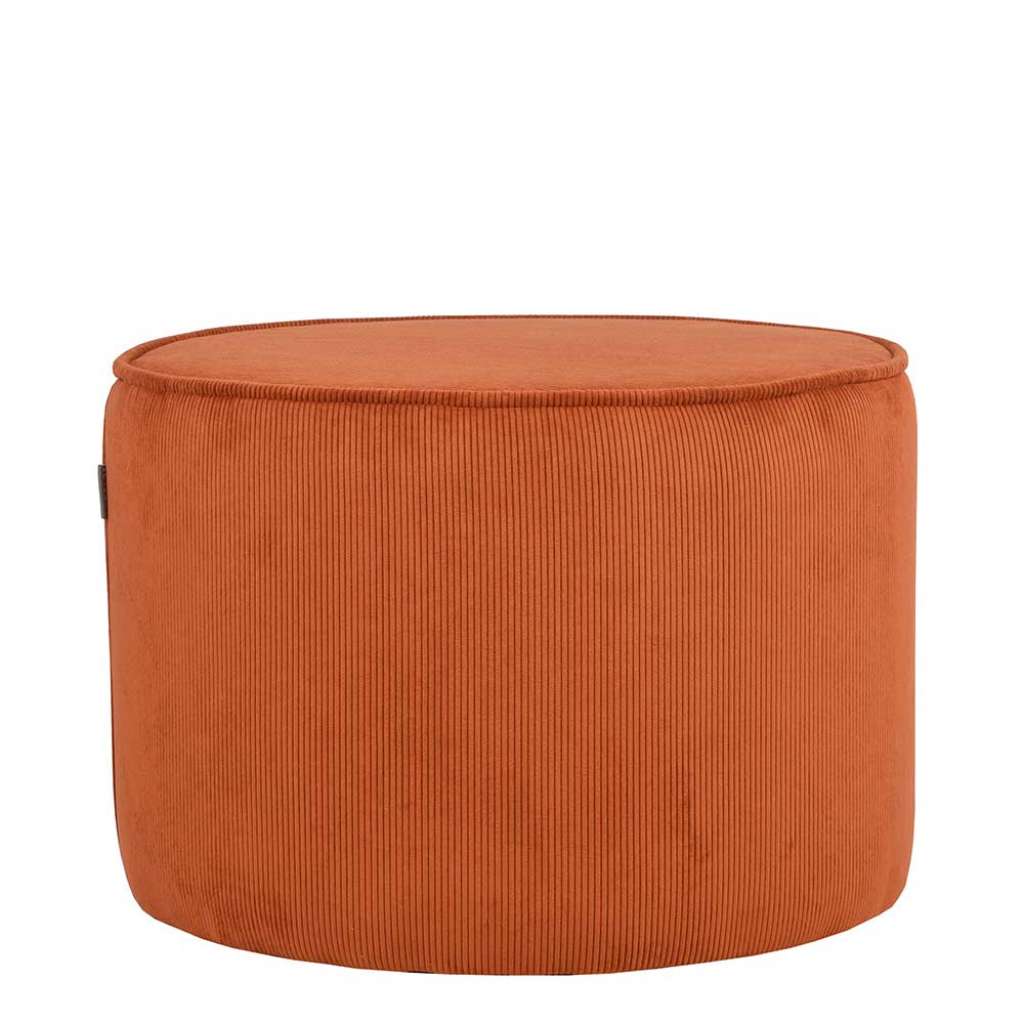 Cord Pouf in Rostfarben Retrostil