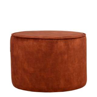 Retro Sitzpouf in Rostfarben Velours