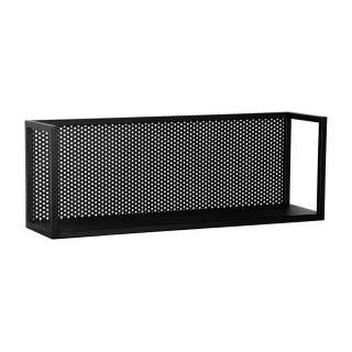 Wohnzimmer Regal aus Metall schwarz Rückwand