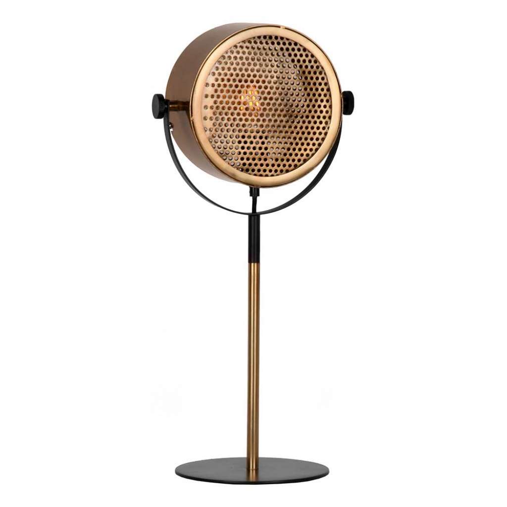 Retro Tischleuchte in Antik Goldfarben Metall
