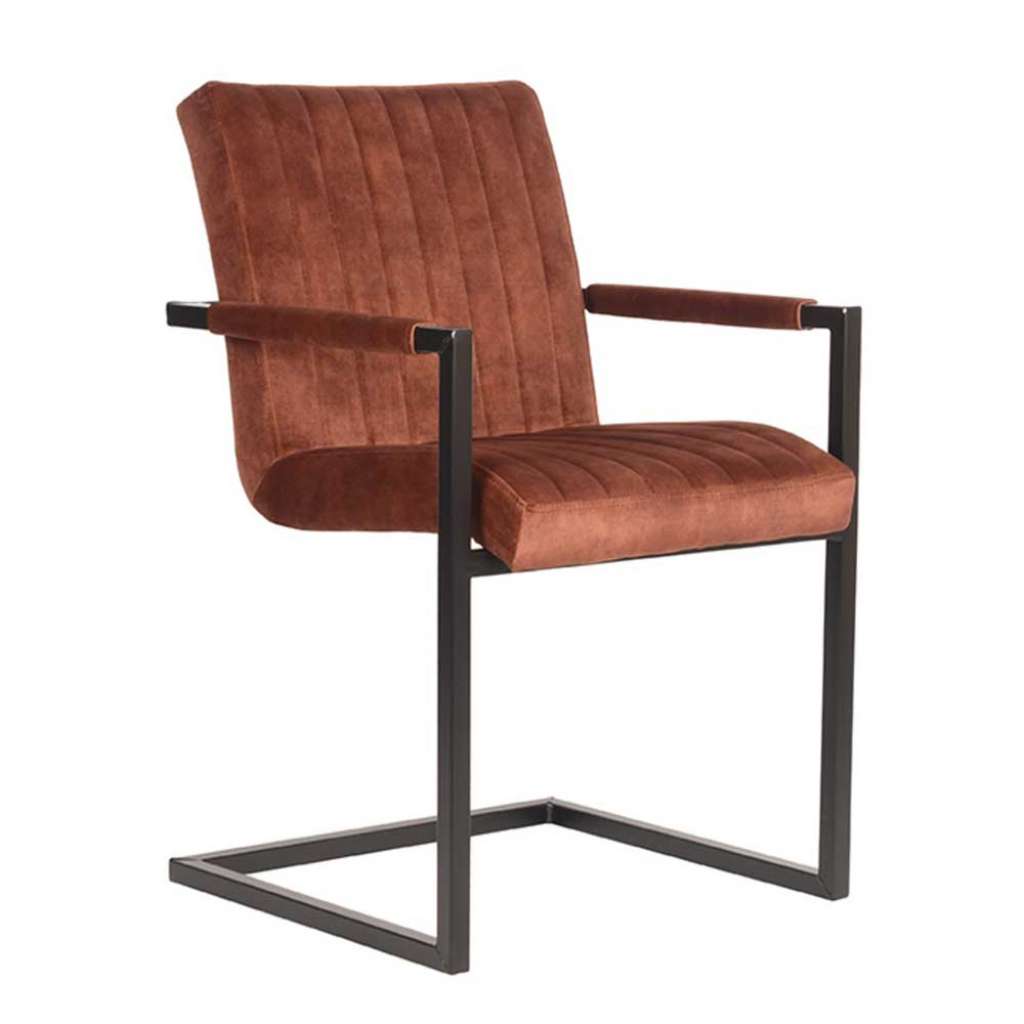 Schwingstuhl Armlehnen in Rostfarben Schwarz