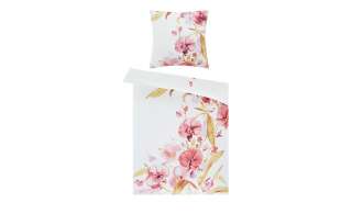 AURO Satin Bettwäsche  Floral ¦ weiß ¦ 100% Baumwolle Bettwaren > Bettwäsche-Sets > weitere Bettwäschesets - Höffner