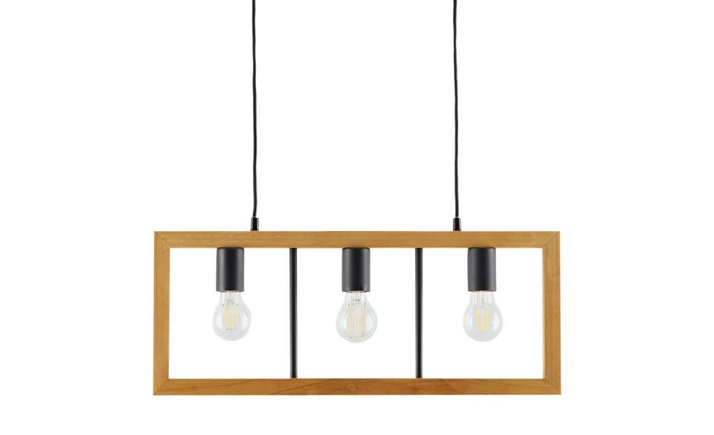 Trio Pendelleuchte, 3-flammig, Naturholz/ schwarz ¦ holzfarben Lampen & Leuchten > Innenleuchten > Pendelleuchten - Höffner