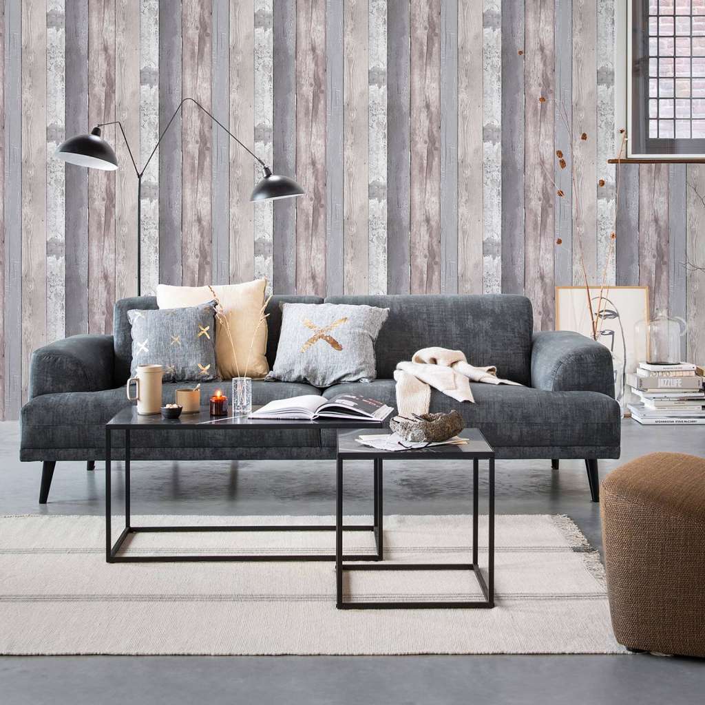 home24 Vliestapete Vtwonen Woodland Grijs