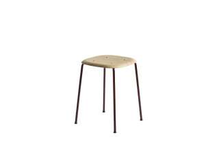 HAY - Soft Edge 70 Hocker - Gestell herbstrot pulverbeschichtet, Sitz Eiche matt lackiert - indoor