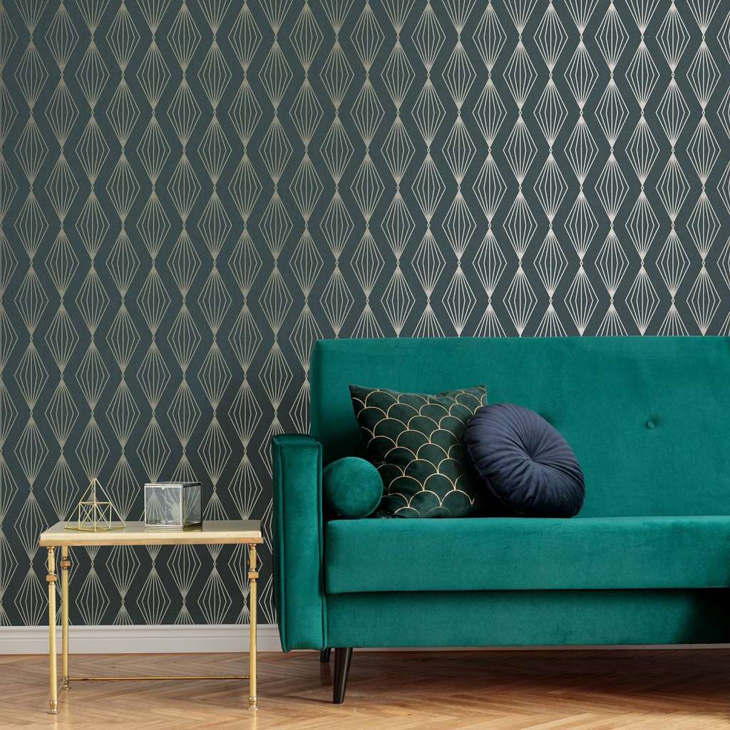 home24 Vliestapete  Marquise Geo Emerald