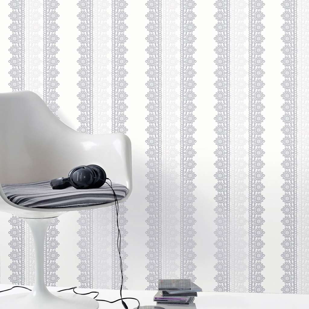 home24 Vliestapete Lace Streifen