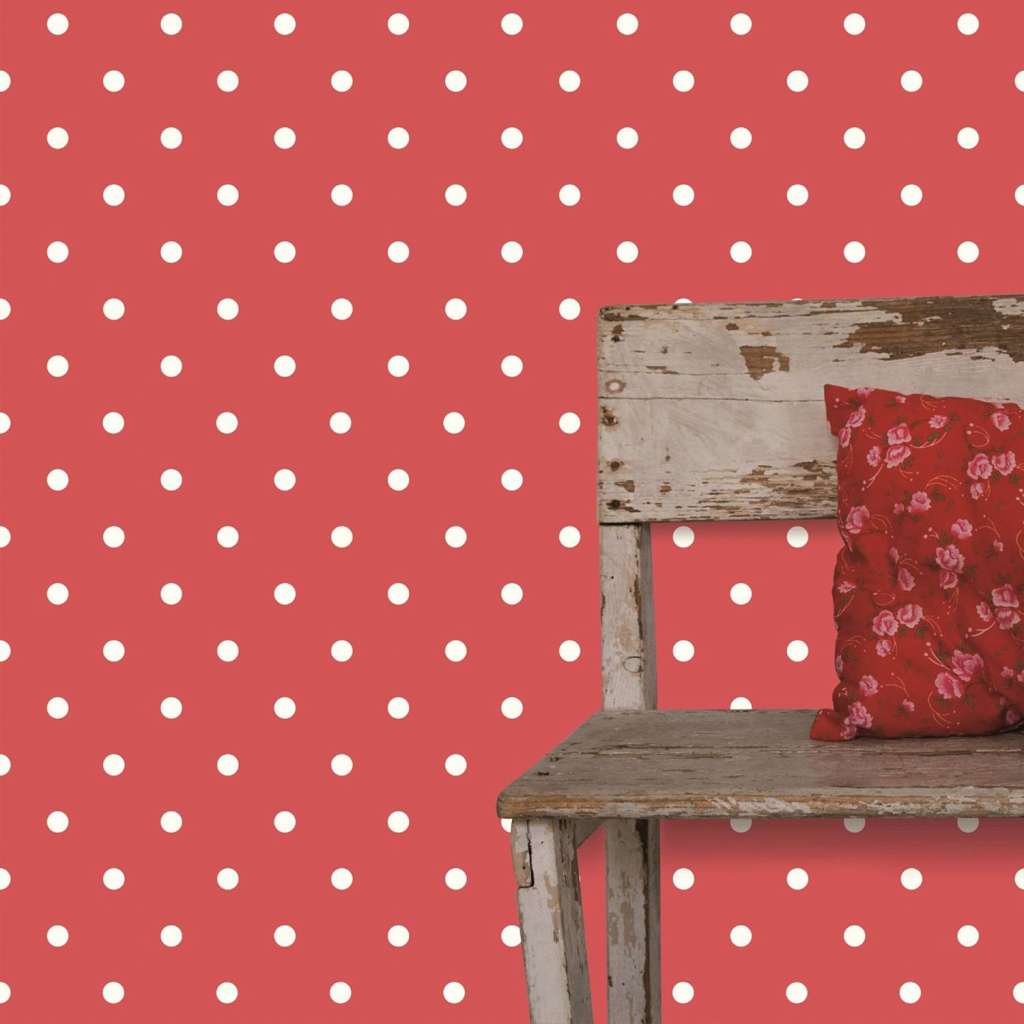 home24 Vliestapete Dots Coral