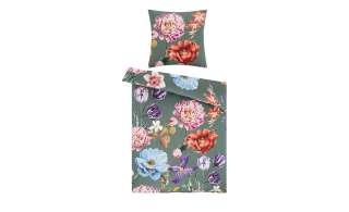 AURO Satin Bettwäsche     Floral ¦ grün ¦ 100% Baumwolle Bettwaren > Bettwäsche-Sets > weitere Bettwäschesets - Höffner
