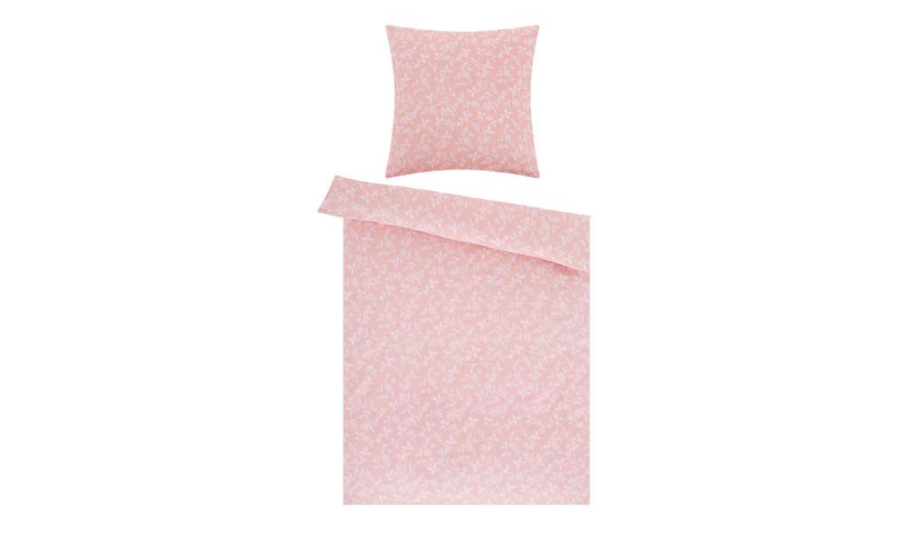 AURO Satin Bettwäsche  Floral ¦ rot ¦ 100% Baumwolle Bettwaren > Bettwäsche-Sets > weitere Bettwäschesets - Höffner