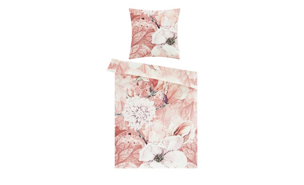 AURO Satin Bettwäsche  Floral ¦ rosa/pink ¦ 100% Baumwolle Bettwaren > Bettwäsche-Sets > weitere Bettwäschesets - Höffner
