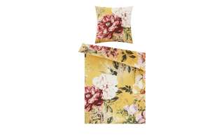 AURO Satin Bettwäsche          Floral ¦ gelb ¦ 100% Baumwolle Bettwaren > Bettwäsche-Sets > weitere Bettwäschesets - Höffner