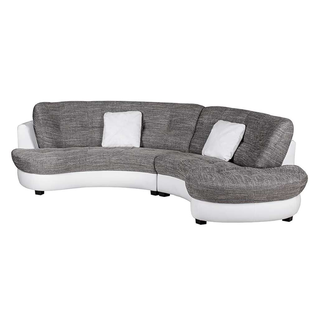 home24 Ecksofa Sabea Kunstleder / Strukturstoff