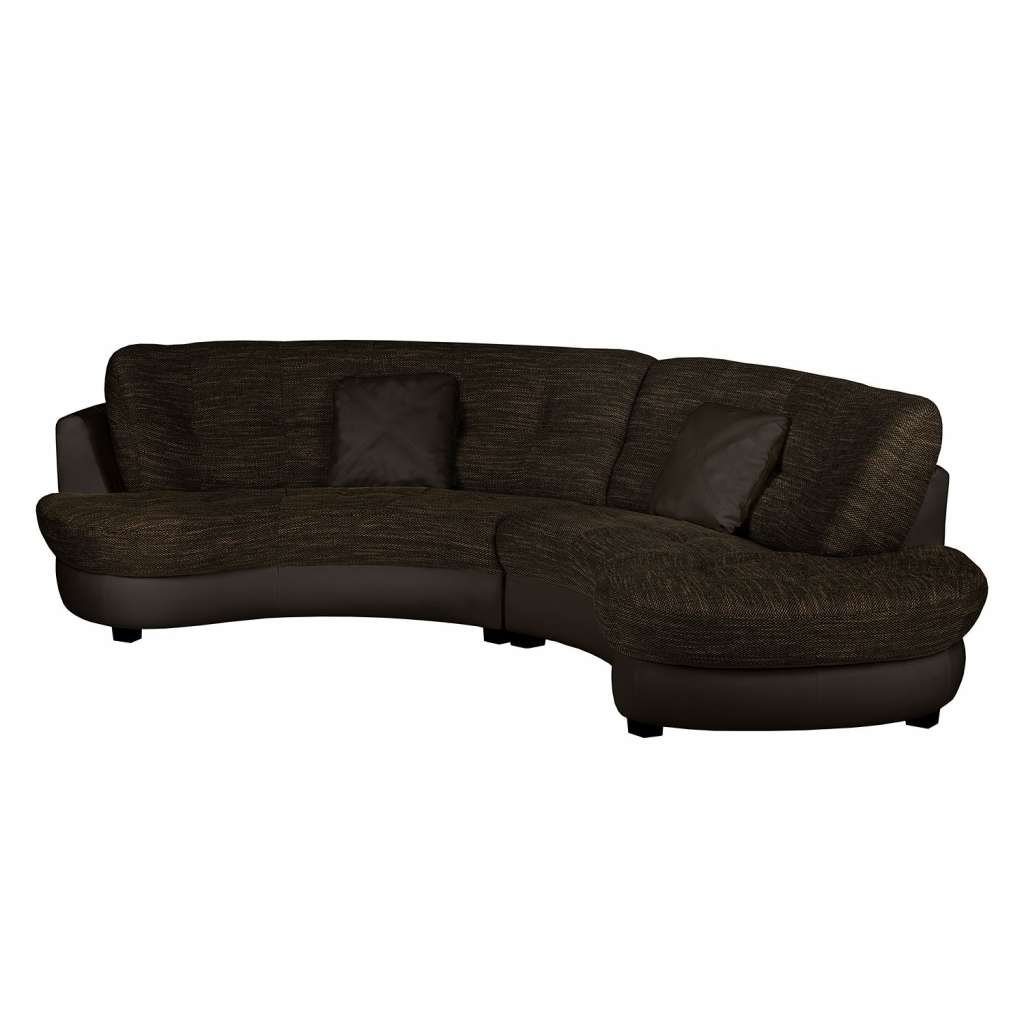 home24 Ecksofa Sabea Kunstleder / Strukturstoff