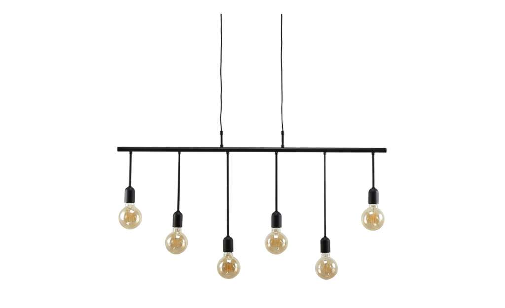 Pendelleuchte, 6-flammig, schwarz ¦ schwarz Lampen & Leuchten > Innenleuchten > Pendelleuchten - Höffner