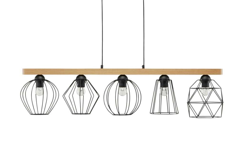 Pendelleuchte, 6-flammig, Eiche/ Metall ¦ holzfarben Lampen & Leuchten > Innenleuchten > Pendelleuchten - Höffner