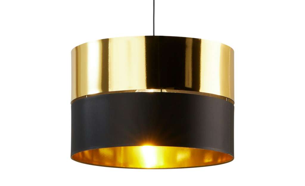 Pendelleuchte, 1-flammig, schwarz/goldfarben ¦ schwarz Ø: 50 Lampen & Leuchten > Innenleuchten > Pendelleuchten - Höffner