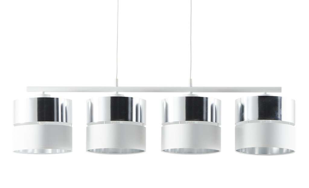 Pendelleuchte, 4-flammig, Weiß/silberfarben ¦ weiß Lampen & Leuchten > Innenleuchten > Pendelleuchten - Höffner