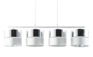 Pendelleuchte, 4-flammig, Weiß/silberfarben ¦ weiß Lampen & Leuchten > Innenleuchten > Pendelleuchten - Höffner