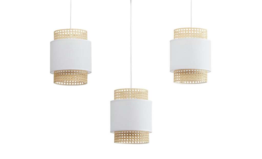 Pendelleuchte 3-flammig, Wiener Geflecht weiß ¦ weiß Lampen & Leuchten > Innenleuchten > Pendelleuchten - Höffner