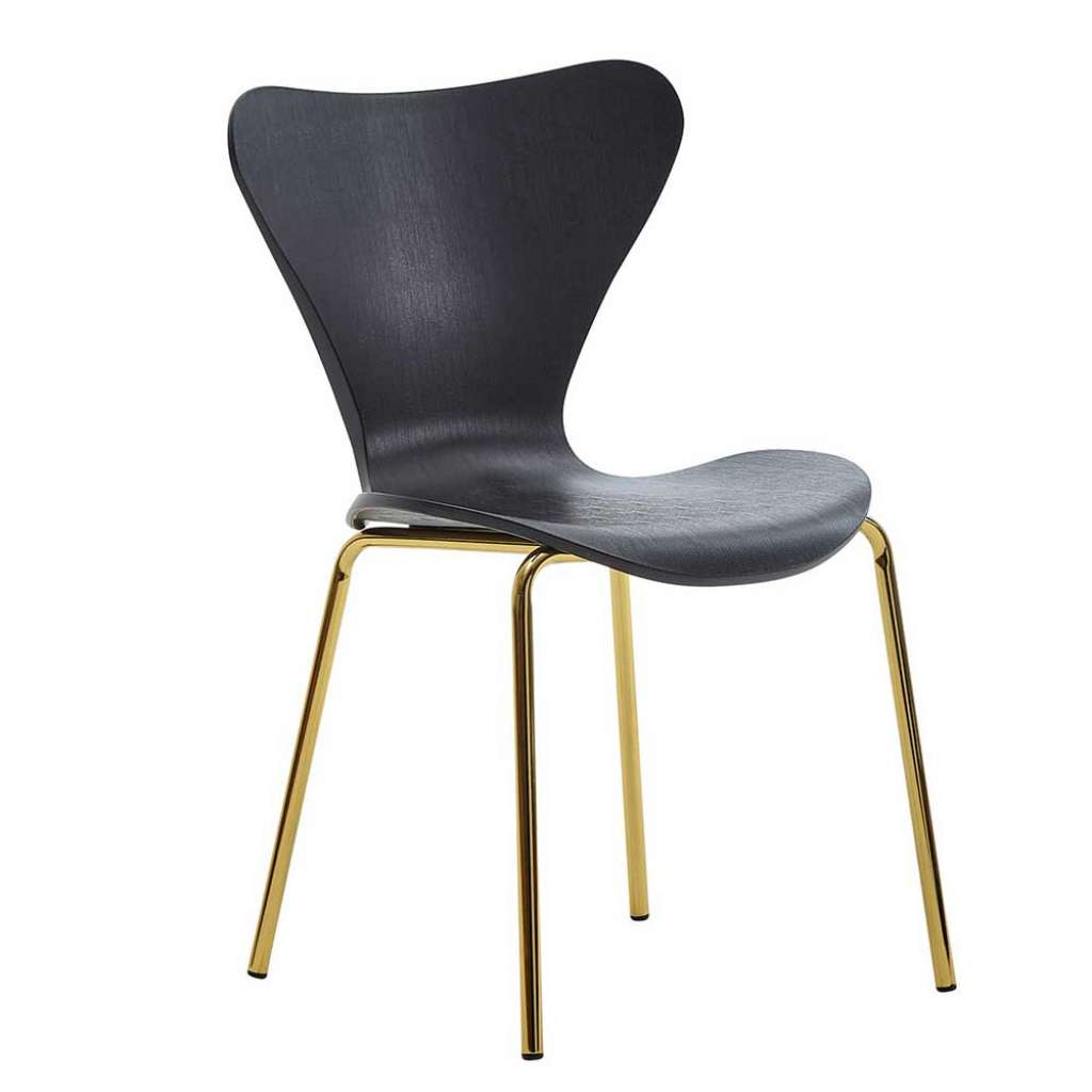 Retro Esszimmerstühle in Schwarz Metallgestell (4er Set)
