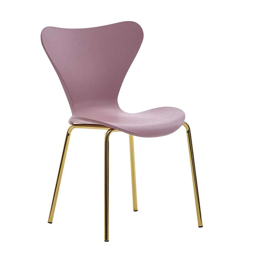 Esstisch Stühle in Rosa Metallgestell in Goldfarben (4er Set)