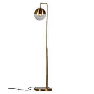 Stehlampe mit Kugel Lampenschirm Messingfarben