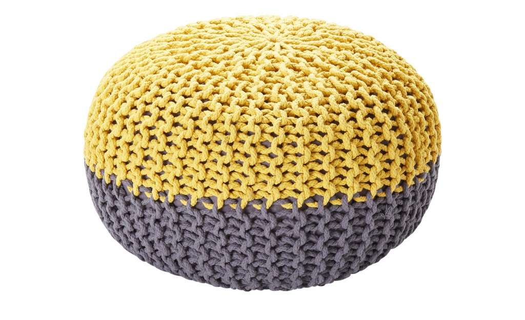 HOME STORY Strickpouf ¦ grau ¦ 100% Polystyrene Bälle im Baumwollbeutel Ø: 50 Heimtextilien > Kissen > Bodenkissen - Höffner