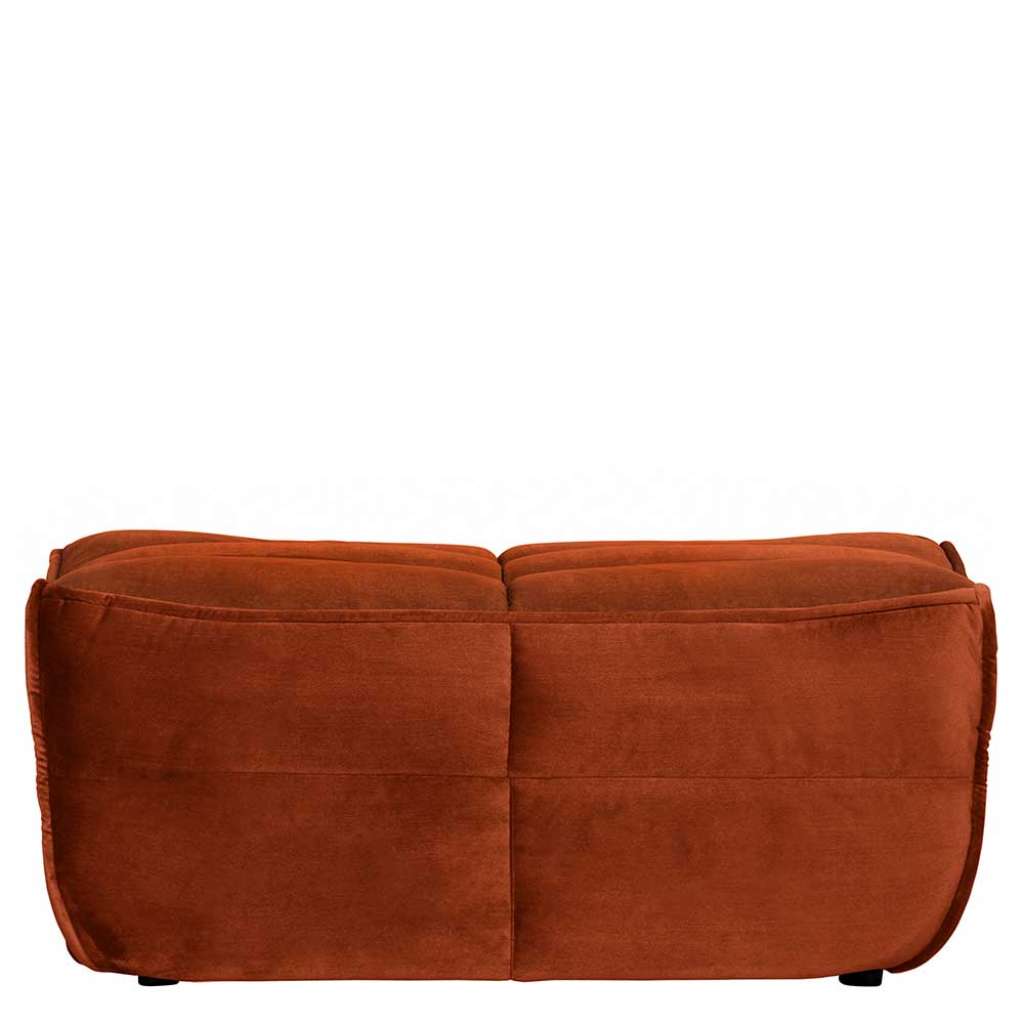 Couchhocker in rechteckiger Form Rostfarben Samt